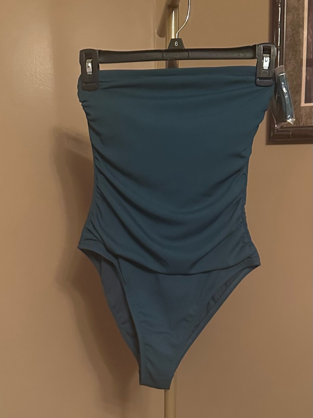 Shade & Shore Strapless Ruched One-Piece Comes with extra strap!